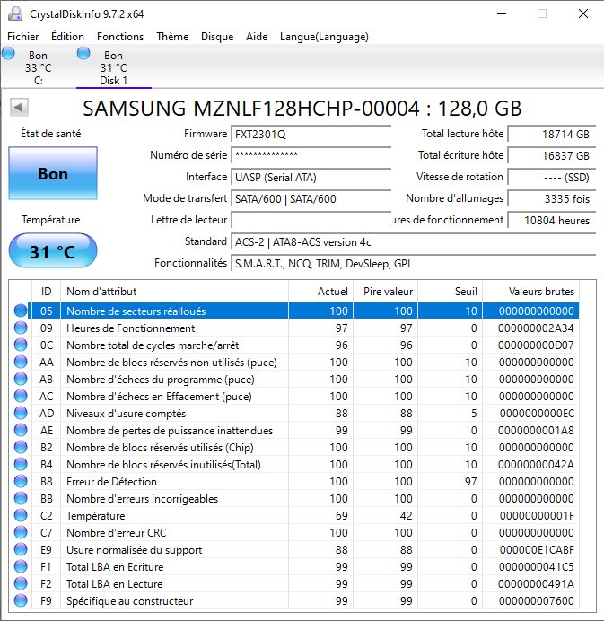 SSD 128 Go Samsung - M.2 SATA - Miniature 2