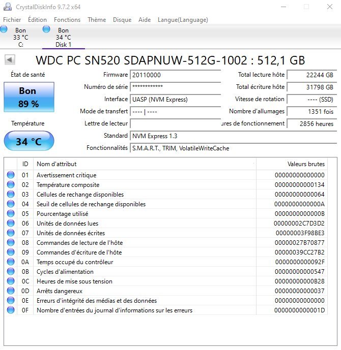 SSD 512 Go WD - M.2 - Miniature 2